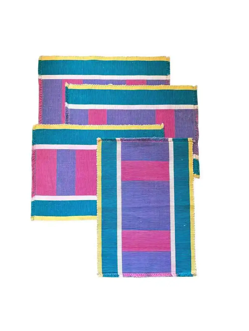 1980s Vintage Colorblock Placemats - Set of 4